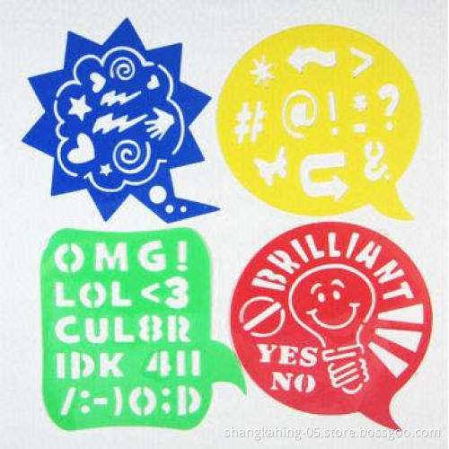 Eco-friendly letter font PP plastic wall drawing stencils and templates for children